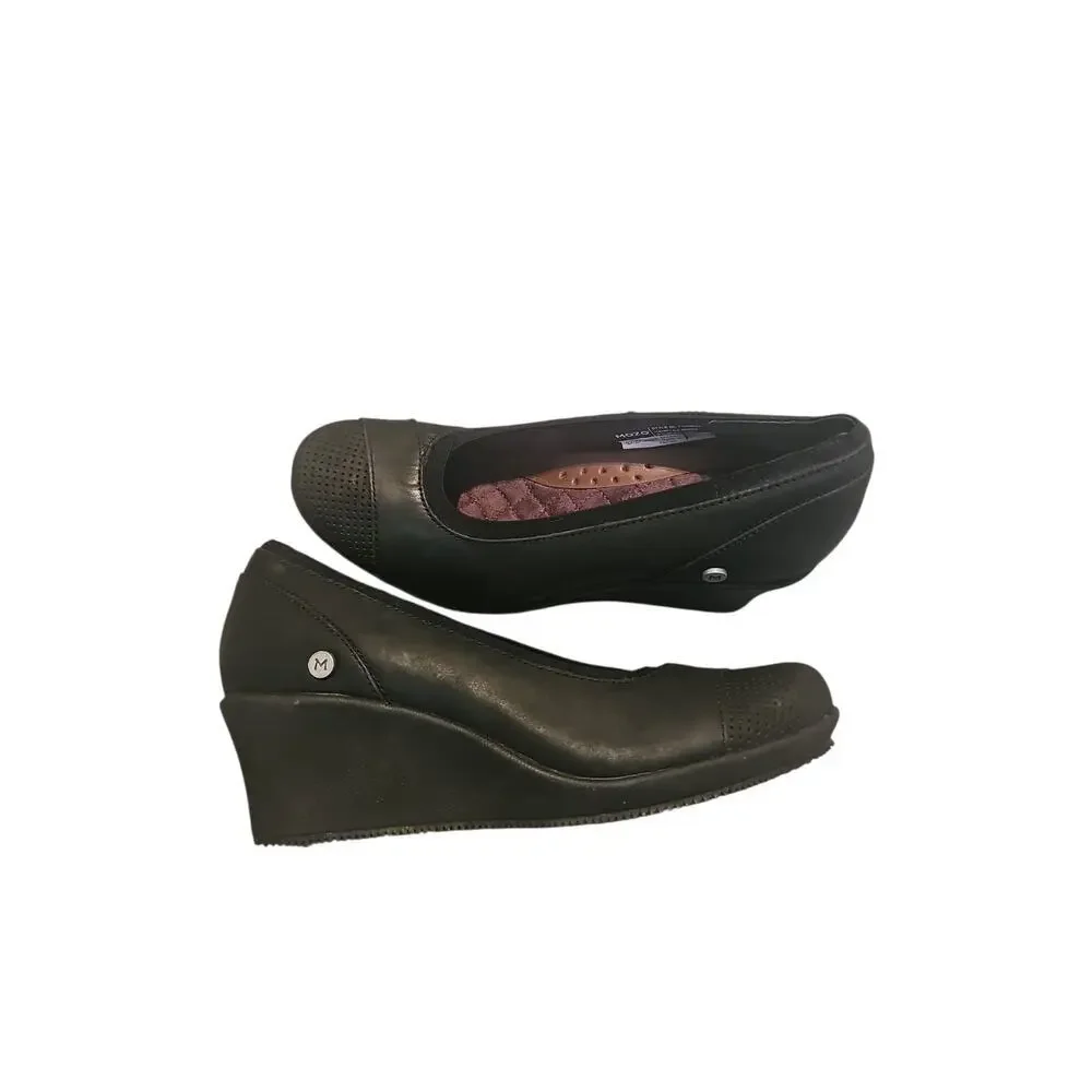 NEW Mozo Gardena Black Wedges Comfort Slip-Resistant size 7 Wedge Work Shoes